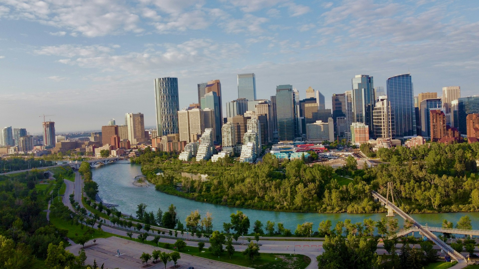 The Calgary skyline over the Bow River
